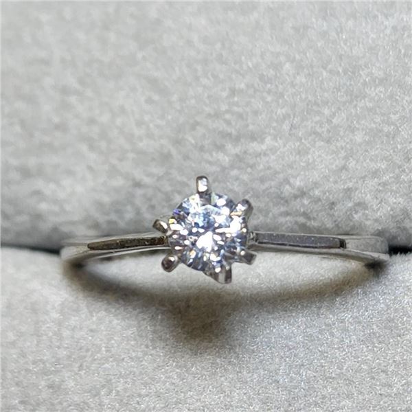 Silver Cubic Zirconia Princes Cut Solitaire Ring Suggested Retail Value $80.00