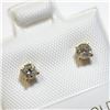 Image 2 : 14K Gold Diamond Solitaire Stud Earrings Suggested Retail Value $400.00