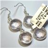 Image 2 : Silver Rose Quartz 15.75 Carat Earrings Suggested Retail Value $160.00