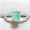 Image 1 : Silver Oval Cut Emerald Solitaire ring Suggested Retail Value $200.00