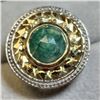 Image 2 : Silver 2 tone natural emerald ring Suggested Retail Value $300.00