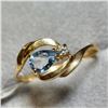 Image 2 : 14K Yellow Gold Aquamarine & Diamond Ring Suggested Retail Value $1000.00