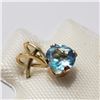 Image 2 : 14K Yellow Gold Blue Topaz(0.65ct) Pendant (~Size 0) (~length 0inches), Suggested Retail Value $140