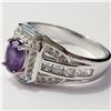 Image 2 : Silver Amethyst Cubic Zirconia Ring (~Size 7)(Ring is resizable for $40) (~length 0inches) (~weight 