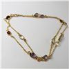 Image 1 : Silver Multi Color Gemstone Necklace (~Size 0) (~length 18inches) (~weight 5g), Suggested Retail Val