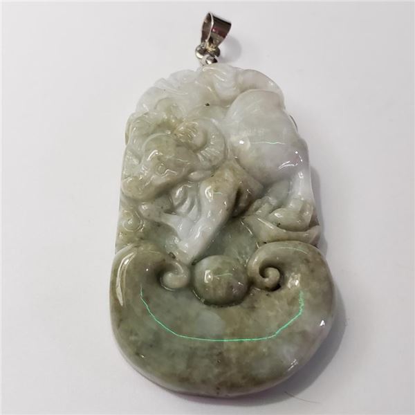 Silver Jadeite Pendant (~Size 0) (~length 0inches), Suggested Retail Value $200 (Estimated Selling P