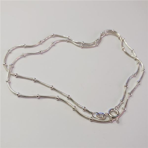 Silver Necklace (~Size 0) (~length 18inches) (~weight 5.39g), Suggested Retail Value $160
