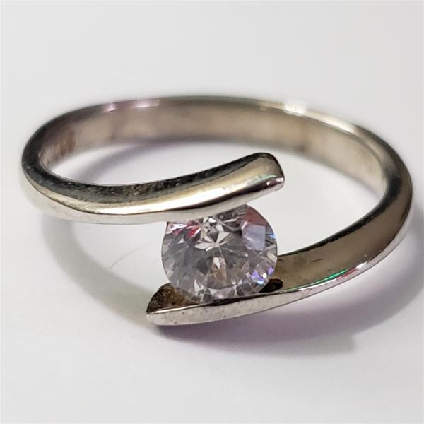 Silver Cubic Zirconia Ring (~Size 6)(Ring is resizable for $40) (~length 0inches), Suggested Retail 