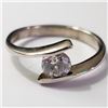 Image 1 : Silver Cubic Zirconia Ring (~Size 6)(Ring is resizable for $40) (~length 0inches), Suggested Retail 