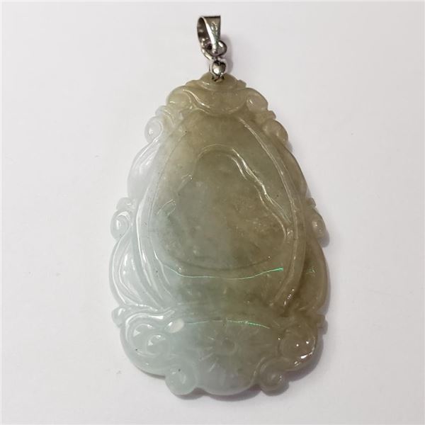 Silver Jadeite Pendant (~Size 0) (~length 0inches), Suggested Retail Value $200 (Estimated Selling P