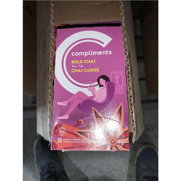 CASE LOT - Compliments Bold Chai Tea 6 x 20 bags