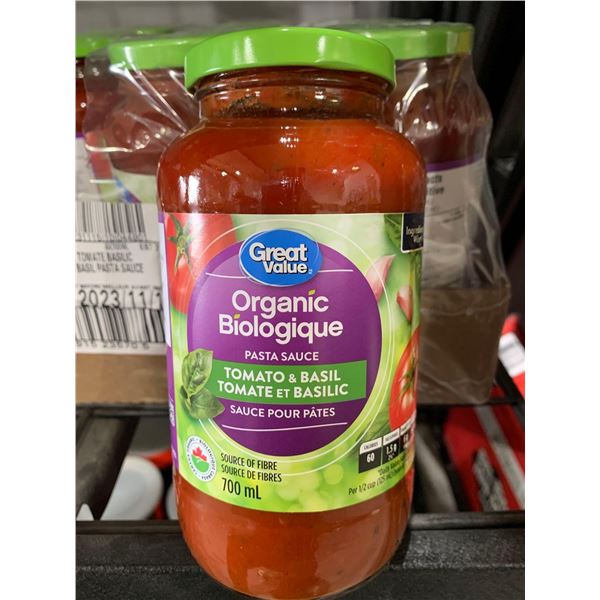 CASE LOT - Great Value Tomato & Basil Pasta Sauce 6 x 700ml
