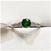 Image 1 : 14K White Gold Chrome Diopside(0.9ct) Diamonds(0.1ct) Ring (~Size 6.5) (~weight 1.81g), Appraised Re