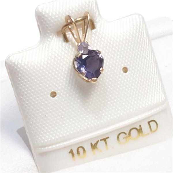 10K Yellow Gold Iolite Pendant (~Size 0) (~length 0 inches), Suggested Retail Value $120