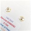 Image 2 : 14K Yellow Gold Diamond(0.1ct) Mother Of Pearls(0.35ct) Earrings (~Size 0) (~length 0 inches) (~weig
