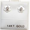 Image 1 : 14K White Gold Diamonds(0.1ct) Mother Of Pearls(0.6ct) Earrings (~Size 0) (~length 0 inches) (~weigh