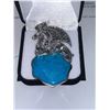 Image 1 : Natural Turquois 30.00 Carat .925 Silver Dragon sculpted Pendant with appraisal certificate $1100.00
