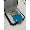 Image 3 : Natural Turquois 30.00 Carat .925 Silver Dragon sculpted Pendant with appraisal certificate $1100.00
