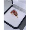 Image 2 : Ladies Natural Sapphire & Diamond 10K Gold, 2.66 Carat Round & Bagette Cut Stones Cluster Ring with 