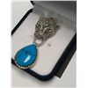 Image 2 : Natural Turquoise 30.00 carat .925 Silver Panther Pendant with appraisal certificate $1100.00
