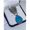 Image 3 : Natural Turquoise 30.00 carat .925 Silver Panther Pendant with appraisal certificate $1100.00