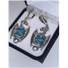 Image 2 : Set of .925 Silver Game of Thrones 8.77 Carat Turquoise Earrings with appraisal certificate $775.00