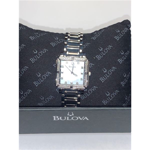 NEW Bulova Model 96R107 Ladies Diamond Face Wrist Watch with box