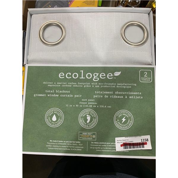 Ecologee Total Blackout Grommet Window Curtain 2 Pack 52"x90"