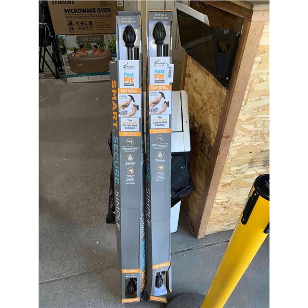 Kenney Fast Fit Curtain Rod 66"-120" Lot of 2