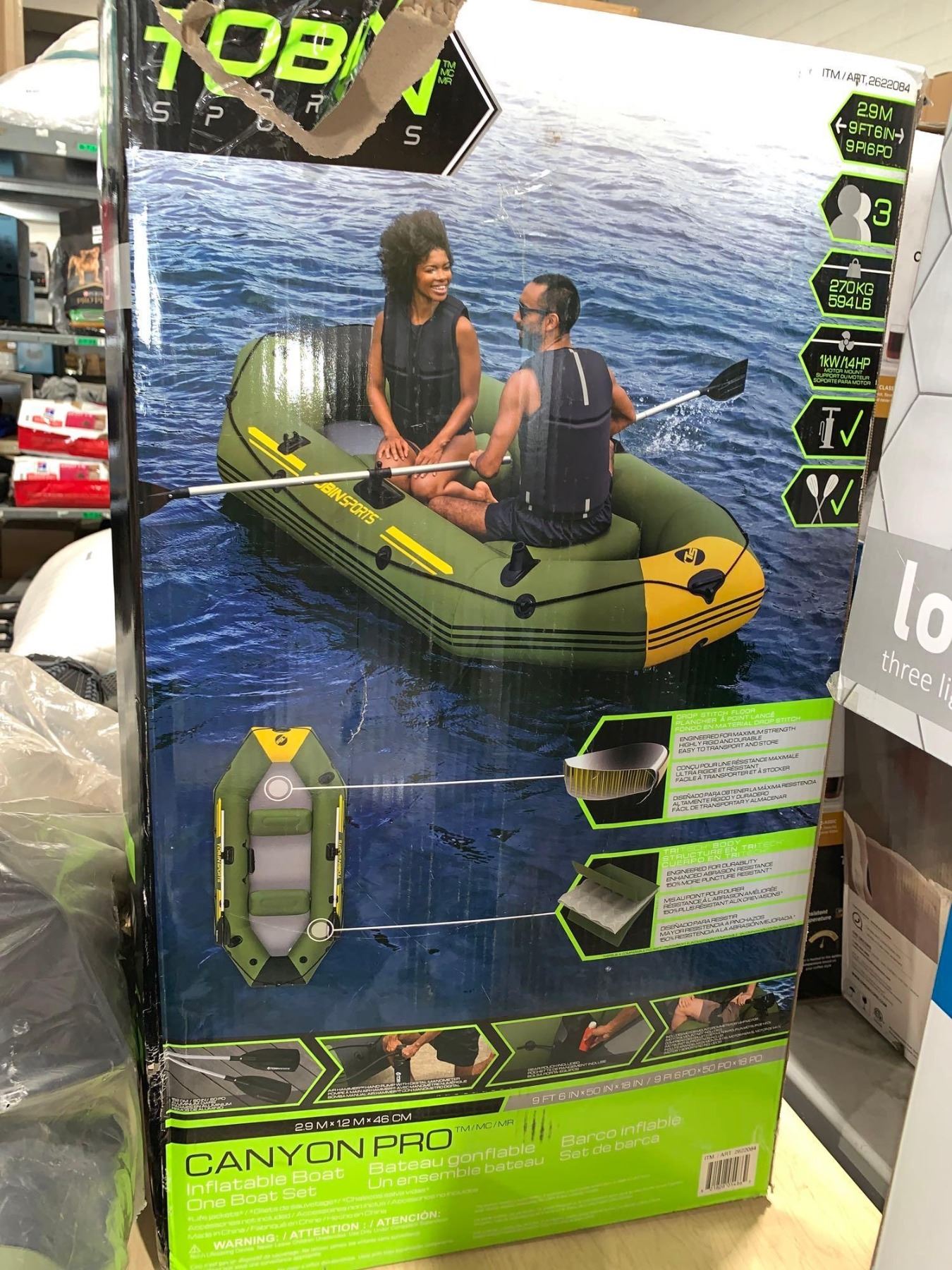 Tobin Sports Canyon Pro 3-person Inflatable Raft Set