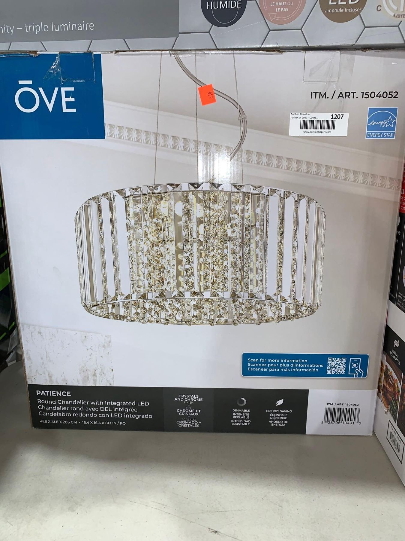 Ove Patience Round Chandelier w/ Integrated LED 16.4"x16.4"x81.1"