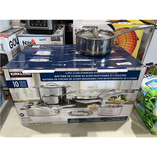 Kirkland 5-Ply Clad Stainless Steel Cookware 10pcs DEMO MODEL