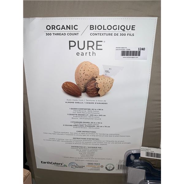 Pure Earth Organic 300 Thread Count Queen 3 POc Comforter Set