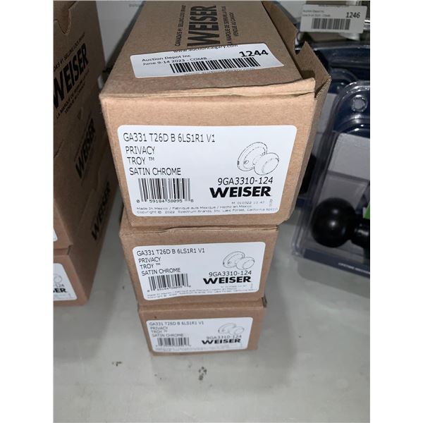 Weiser Privacy Try Satin Chrome 9GA3310-124 LOT of 3