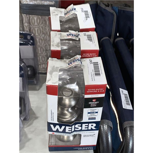 Weiser Keyed Entry Smartkey Security Door Handles LOT of 3