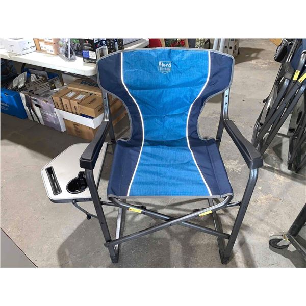 Timber Ridge D Frame Director’s Chair Lightweight aluminum D shape frame Flip down side table Ergo p