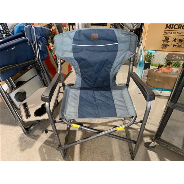 Timber Ridge D Frame Director’s Chair Lightweight aluminum D shape frame Flip down side table Ergo p