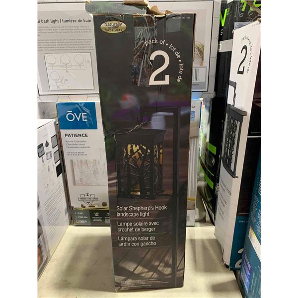 Set of 2  Decorative Solar Garden Lights on Shepherds Hooks