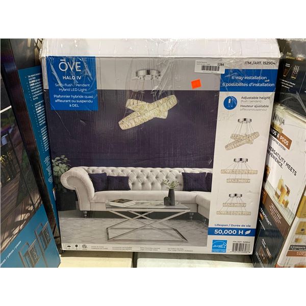 Ove Halo IV Semi-flush Hybrid LED Pendant Light