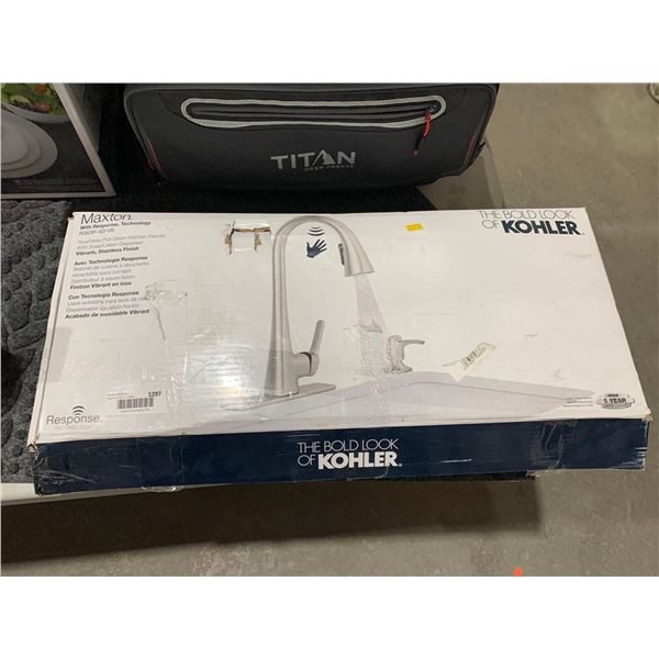 Kohler Maxton Touchless Pull-Down Kitchen Faucet with Soap Dispenser  - Stainless Steel