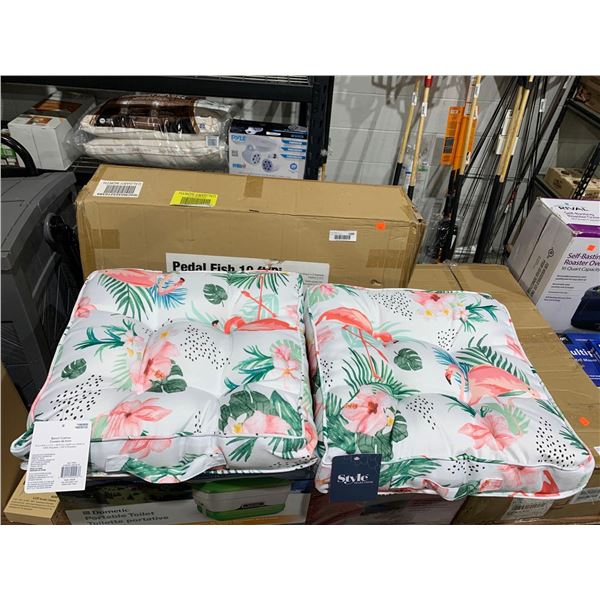 Lot of 2 - Style Selections Flamingo Patio Chair Cushion