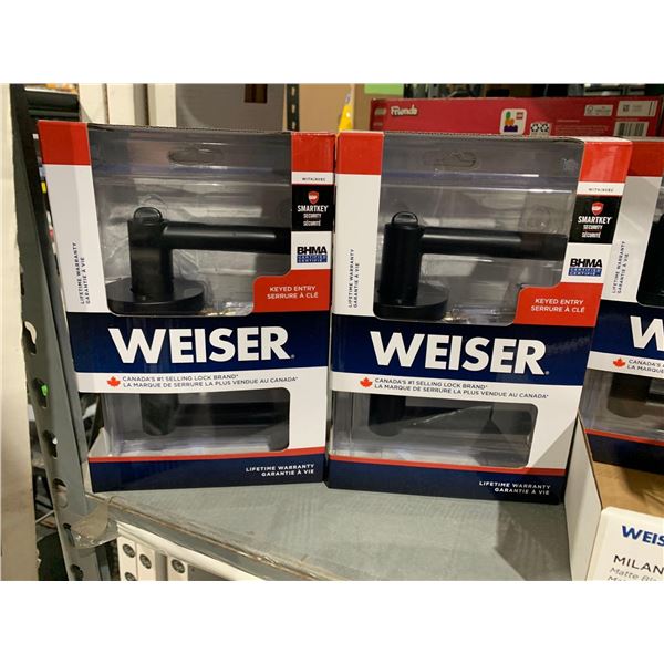 Weiser Elements Black/Brown Keyed Entry  Door Handle - Lot of 2