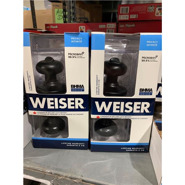 Weiser Black/Brown Privacy Door Handle - Lot of 2