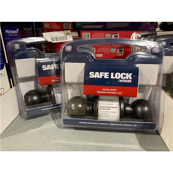 Weiser Safelock Keyed Entry Door Handle - Lot of 2
