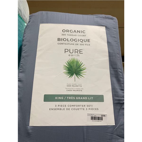 Organic 300 Thread Count King Size 3 Pc Comforter Set