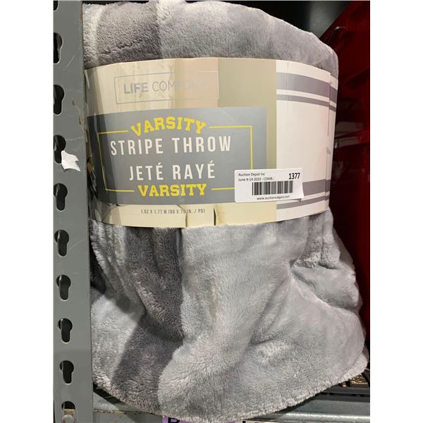 Life Comfort Varsity Stripe Throw 60x70"