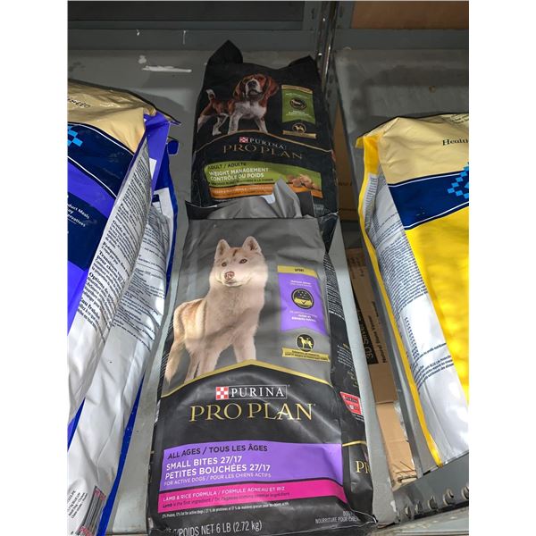 Lot of 2 Purina Pro Plan Dog Kibble Adult Weight Control 6 Lbs & Adult Small Bites 6 Lbs