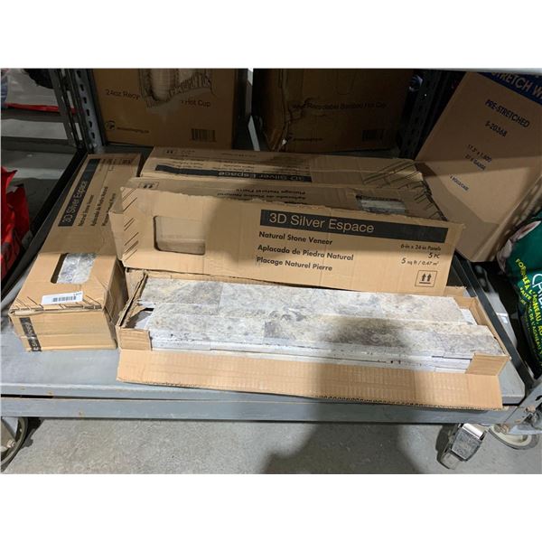 Lot of 6 boxes - NATURAL SRONE VENEER TILES/BACKSPLASH