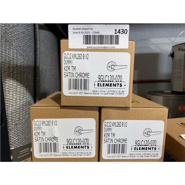 Weiser Kim Half Dummy Levers - Satin Chrome Lot of 3