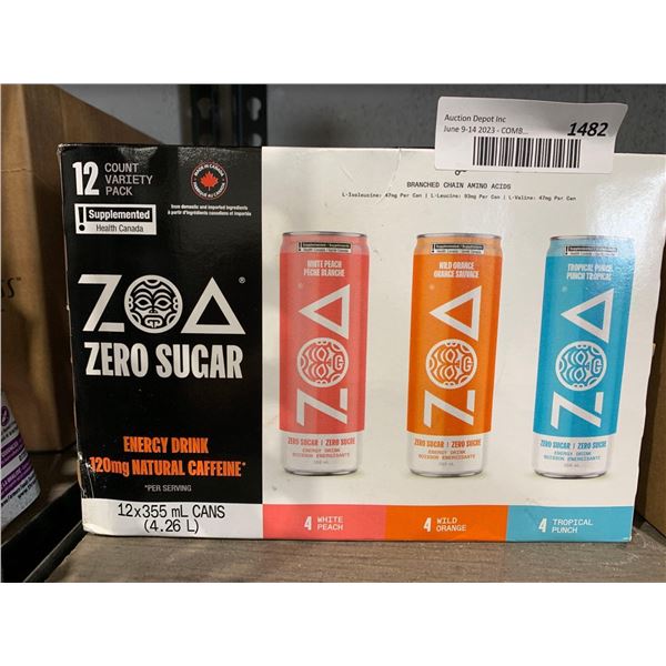 ZOA Zero Sugar Energy Drink 12x355ml